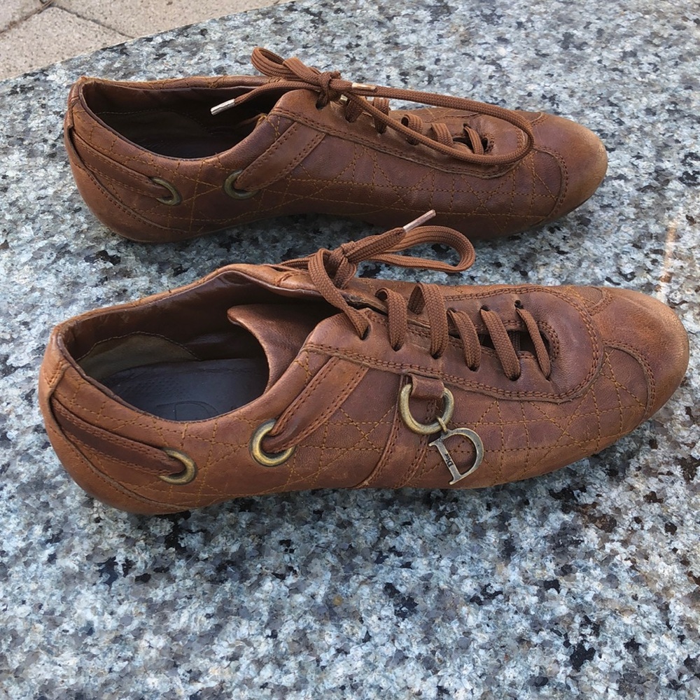 Christian Dior leather sneakers 8.5 fits  like 7